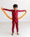 Golden Blooms Long Sleeve Pajama Set