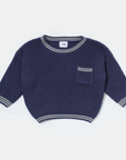 Navy Pearl Chunky Tennis Sweater