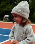 Pearl Grey Chunky Tennis Beanie