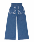 Girl's Chambray Embroidered Pant