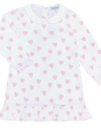 Pink Heart Long Sleeve Nightgown