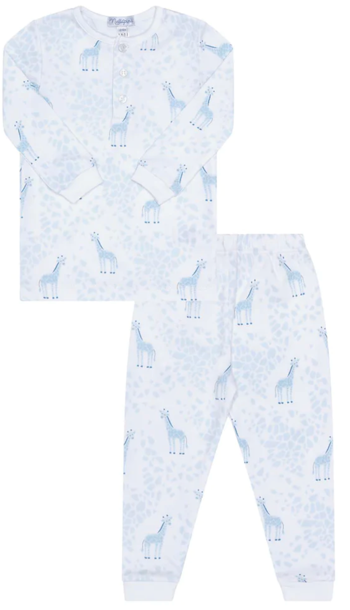 Blue Giraffe Pajama Set