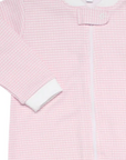 Pink Gingham Zipper Footie