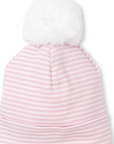 Striped Pom Pom Baby Hat