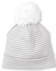 Striped Pom Pom Baby Hat