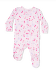 Sweet Bow Cherries 2-Way Ruffle Back Zipper Footie