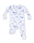 Watercolor Blue Whales 2-Way Zipper Pajamas