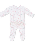 Dainty Buds And Bows 2-Way Ruffle Back Zipper Footie