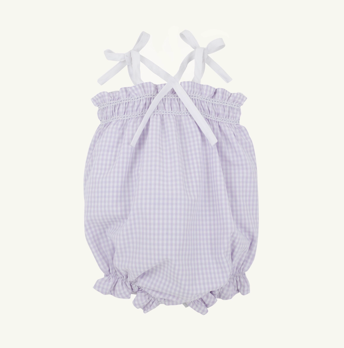 Lauderdale Lavender Gingham Rosey Romper