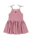 Isotta Raspberry Check Dress
