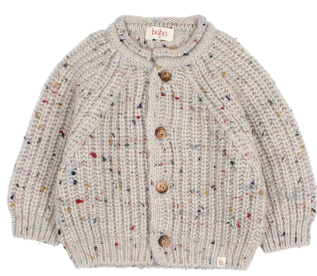 Buho Pearl Grey Botonato Cardigan
