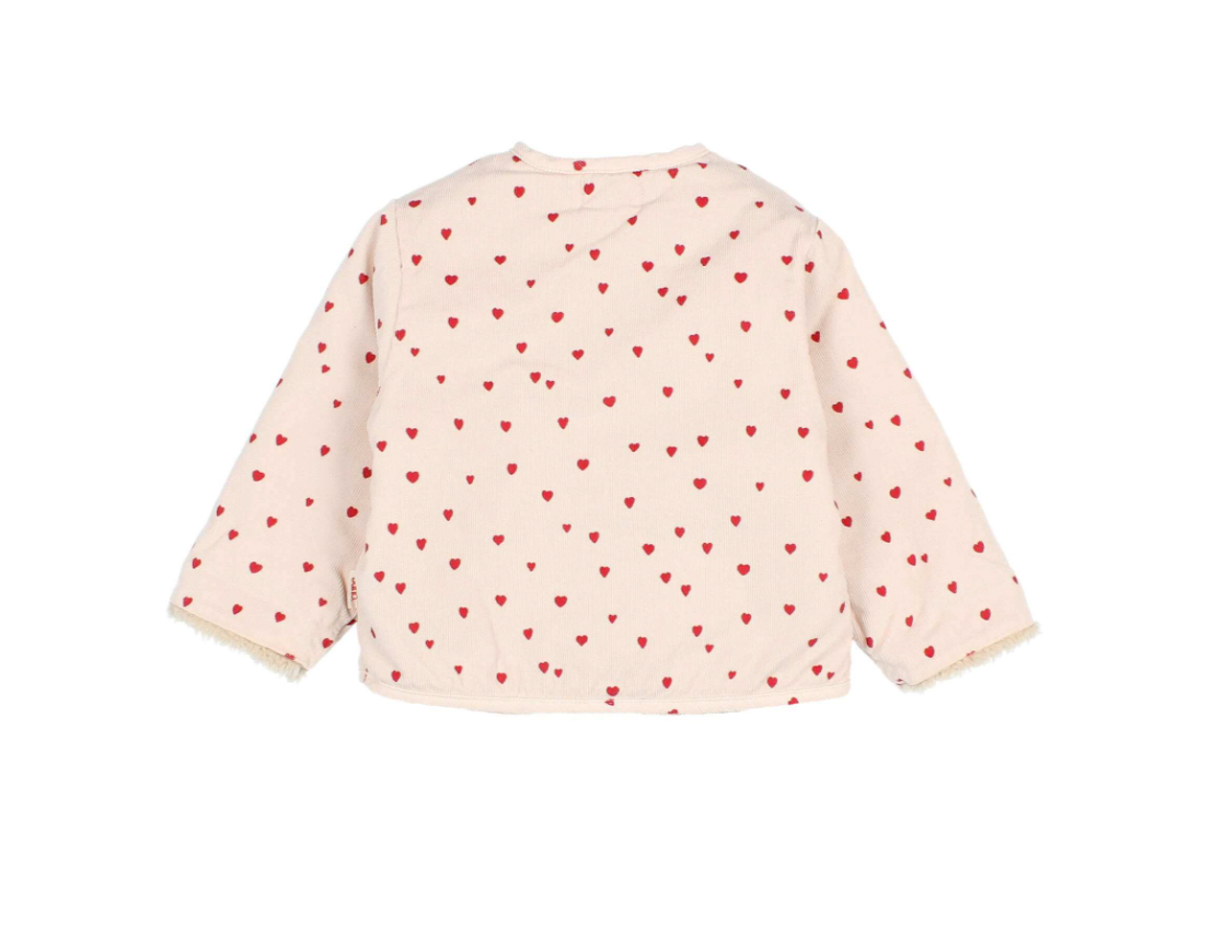 Ivory Mini Red Hearts Baby Jacket