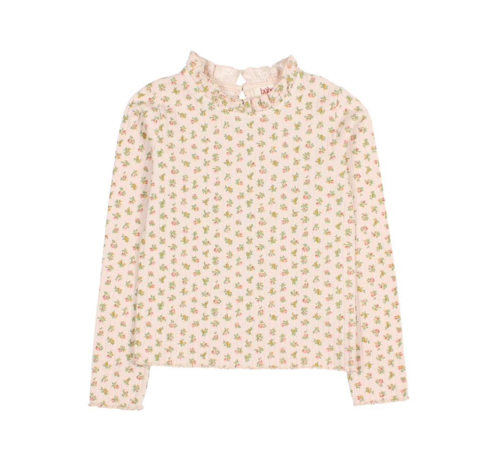 Cream Cottage Floral Ribbed Shirt