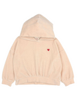 Cream Pink Velour Hoodie