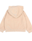 Cream Pink Velour Hoodie