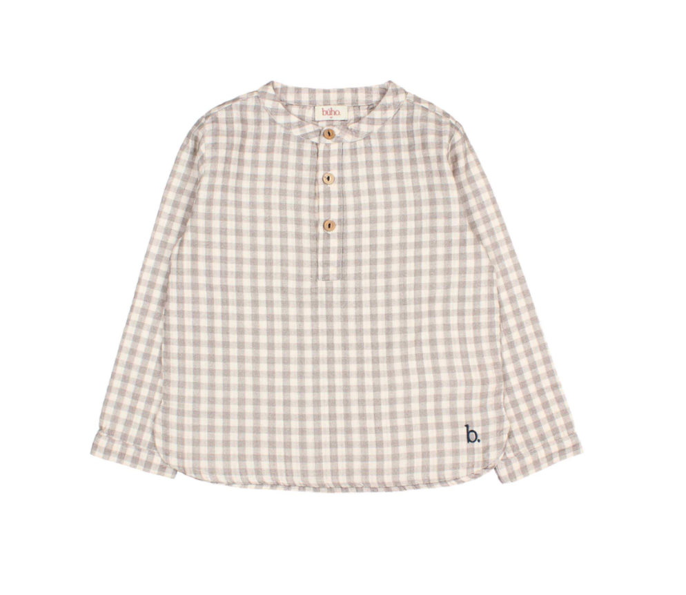 Grey Vichy Boy's Shirt