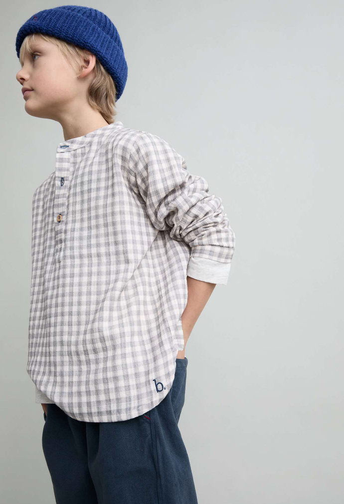 Grey Vichy Boy's Shirt