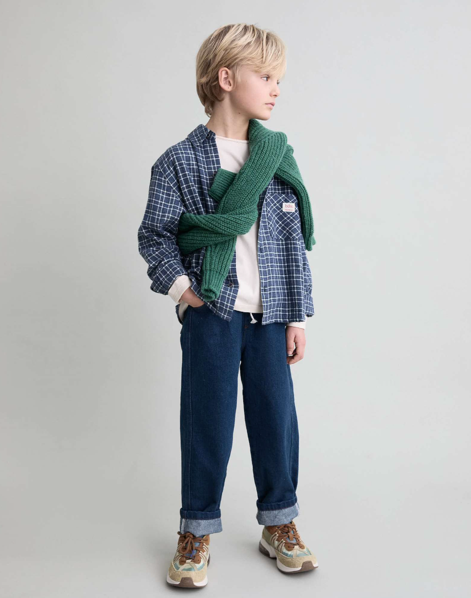 Buho Navy Tartan Boy's Shirt