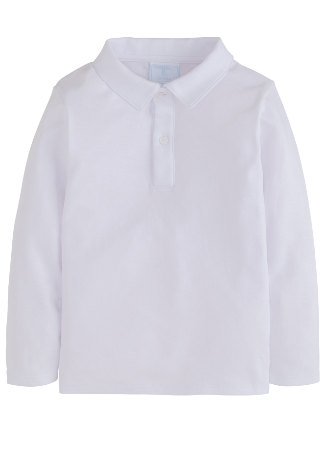 White Long Sleeve Polo
