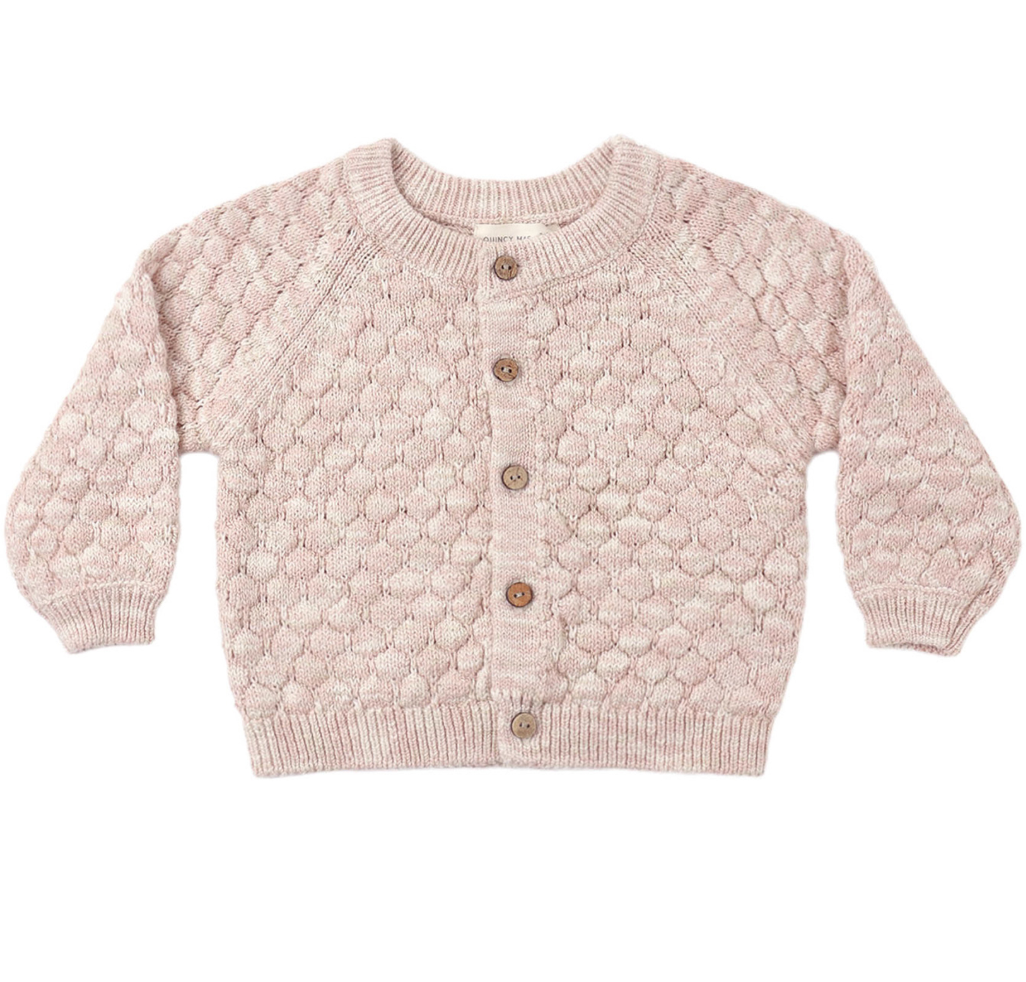 Rose Speckle Bubble Knit Cardigan