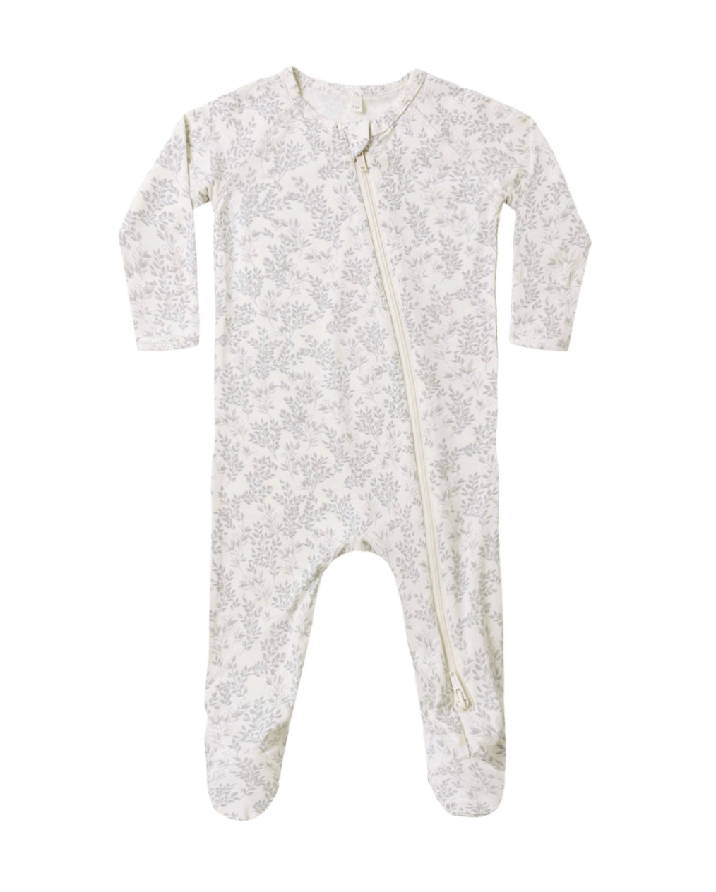 Cloud Floral Bamboo Zipper Footie