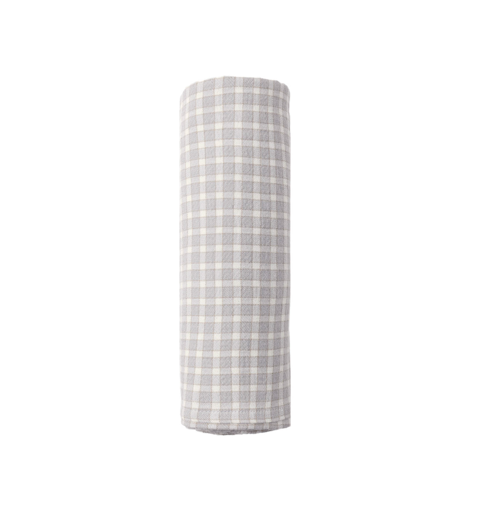 Blue Gingham Swaddle Blanket