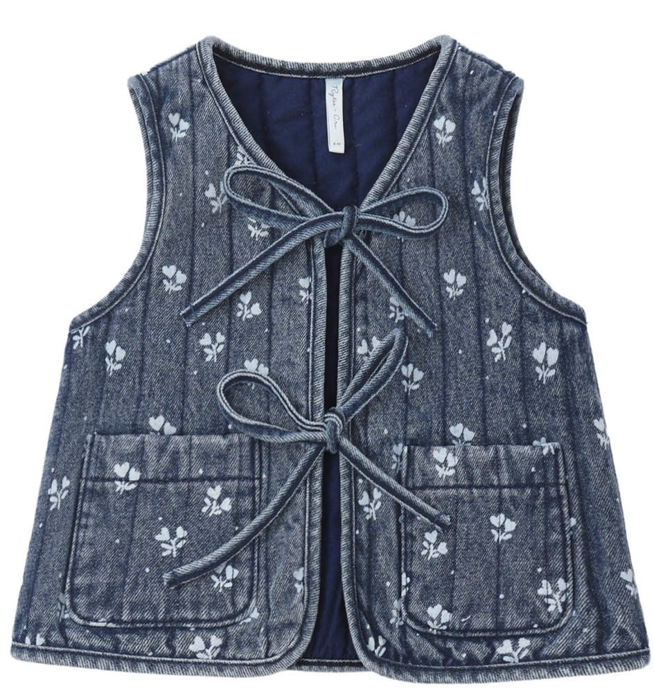 Heart Ditsy Denim Vest