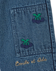 Embroidered Wide Leg Jeans