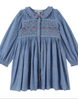 Chambray Smocked Cherries Dress