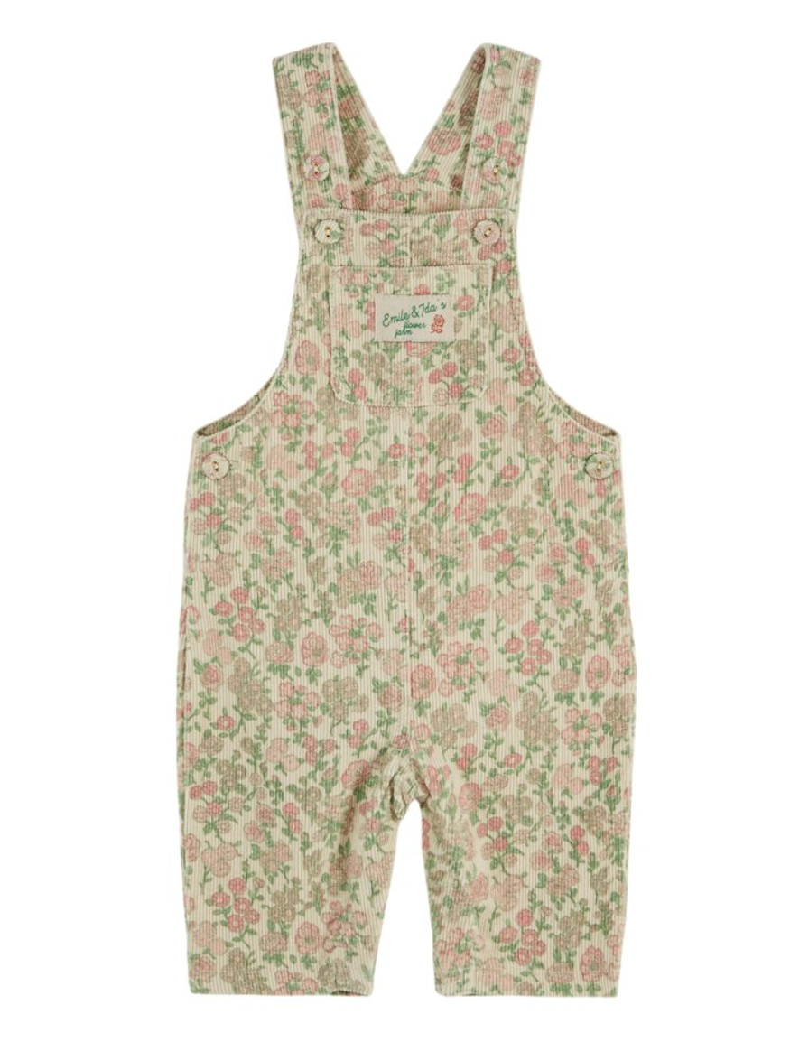 Floral Corduroy Overalls