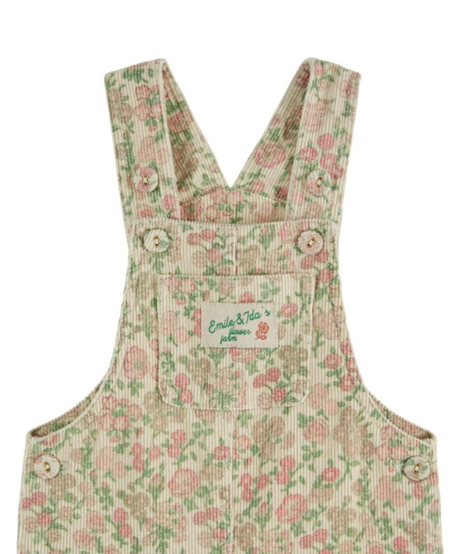Floral Corduroy Overalls