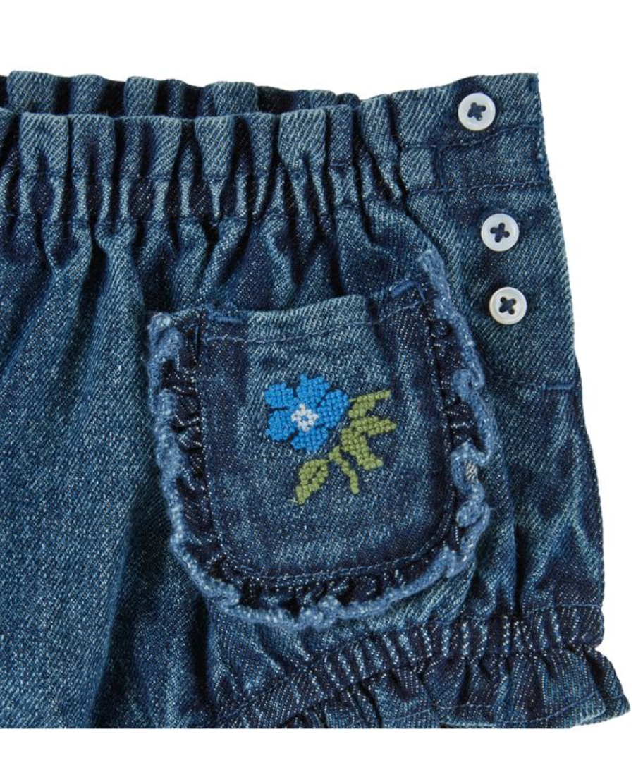 Embroidered Denim Bloomers