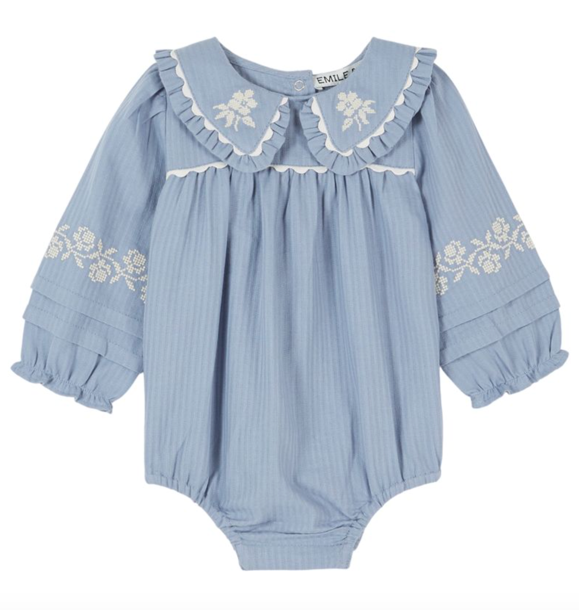 Lake Blue Embroidered Bubble