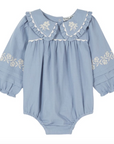 Lake Blue Embroidered Bubble