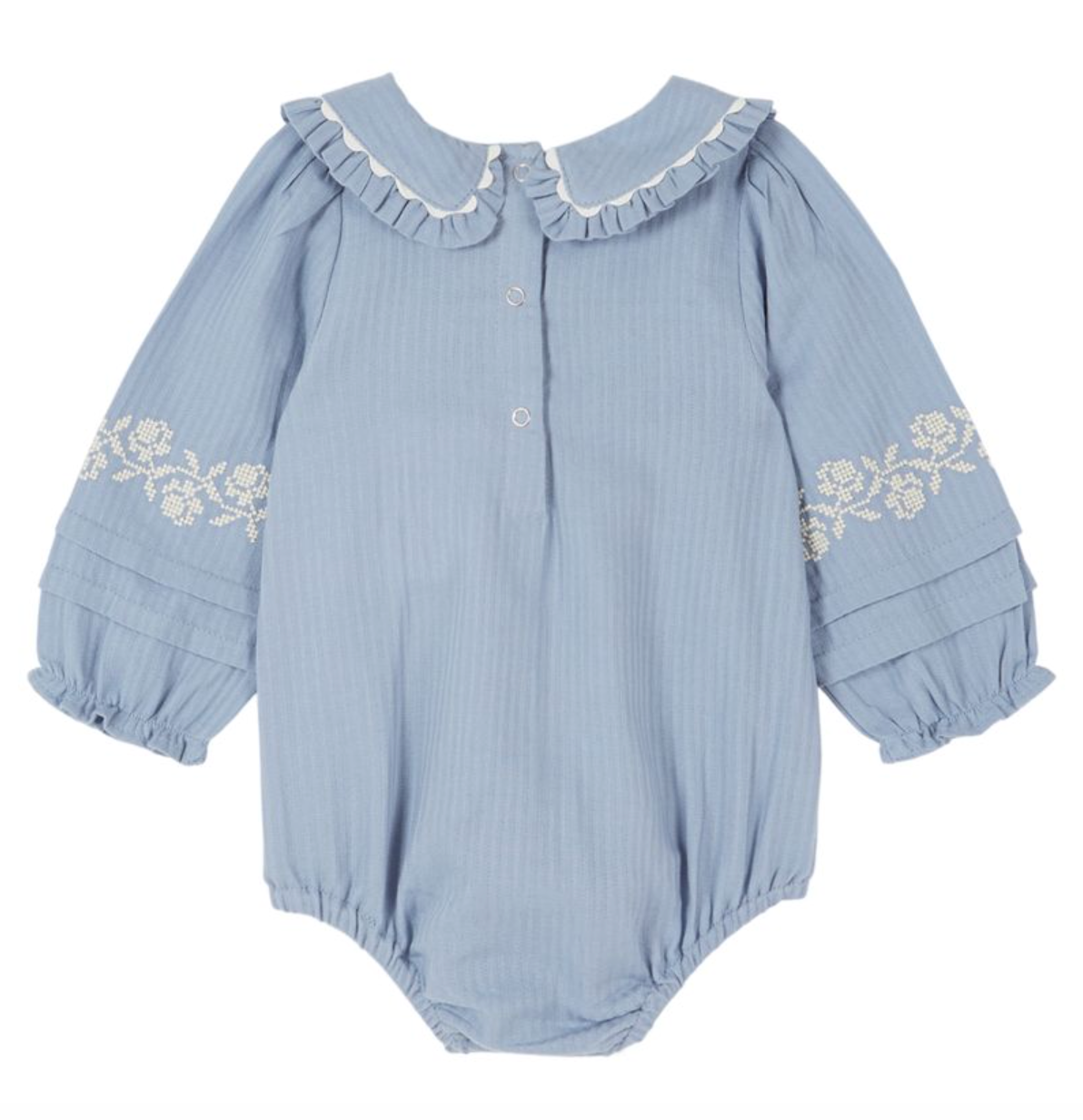 Lake Blue Embroidered Bubble