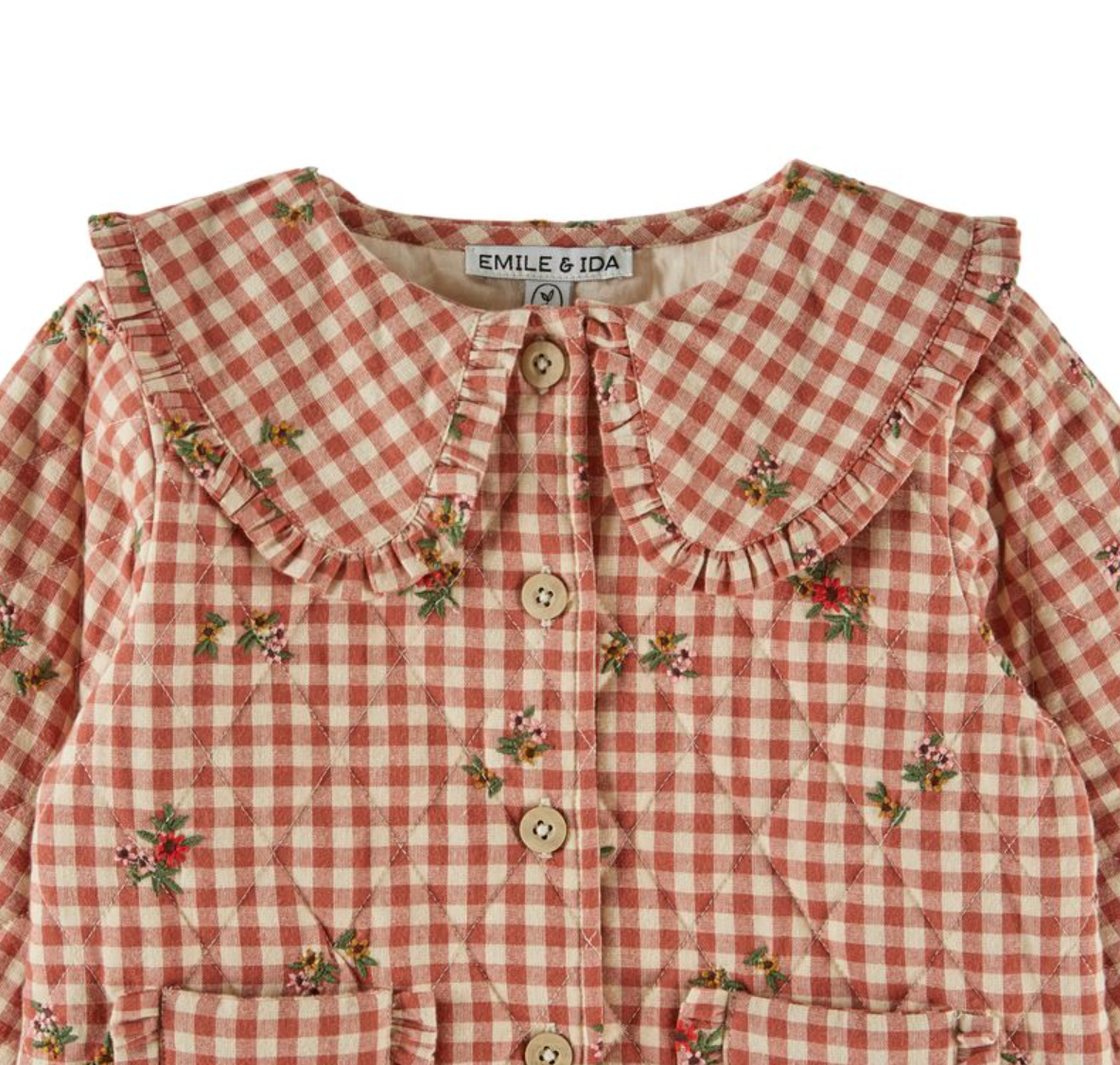 Vichy Embroidered Quilted Jacket