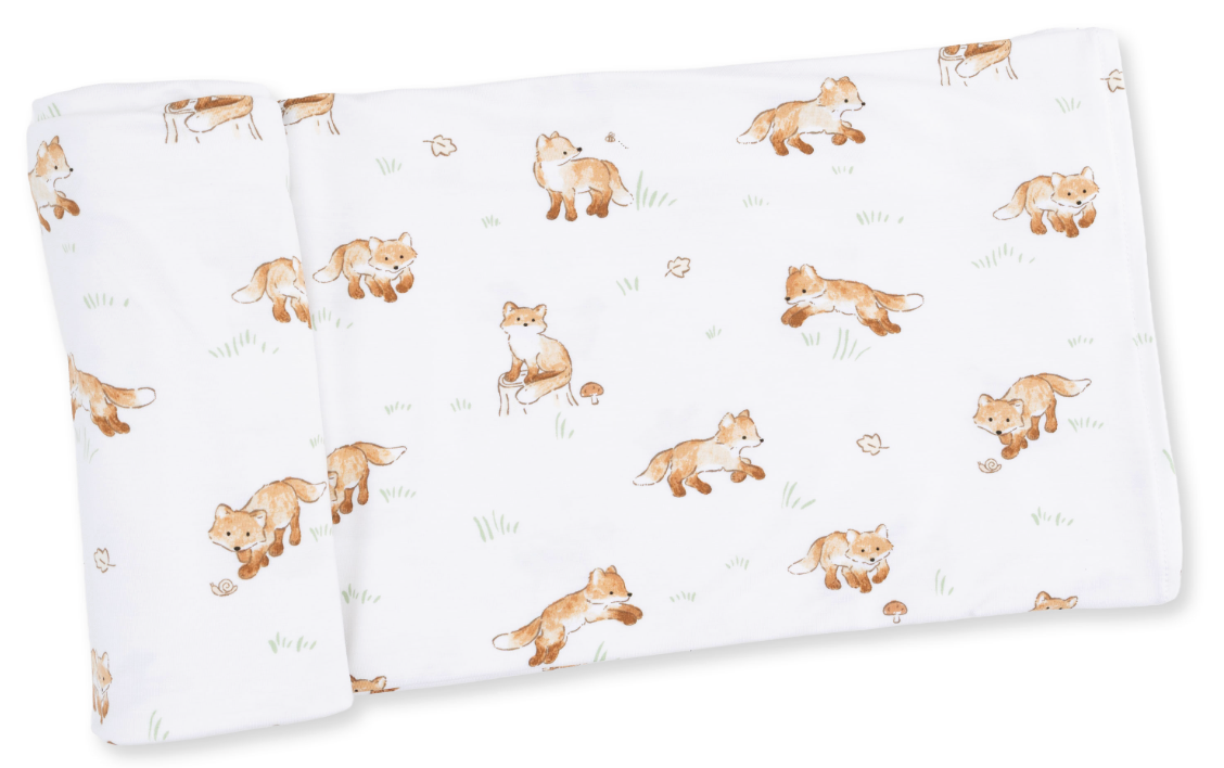 Little Explorer Fox Bamboo Swaddle Blanket