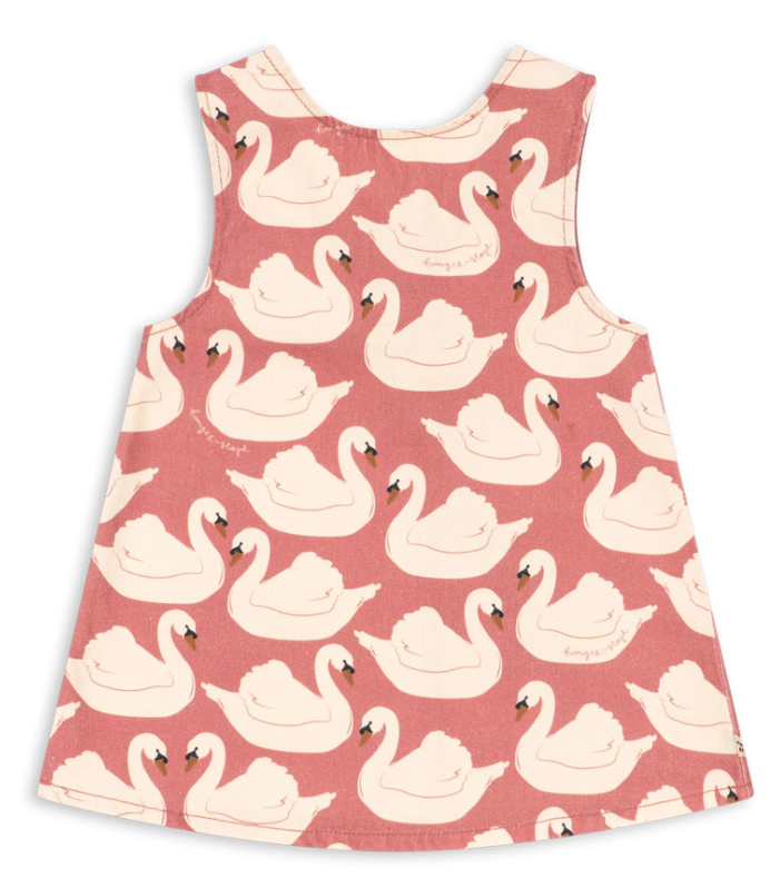 Magot Swan Print Organic Cotton Denim Dress