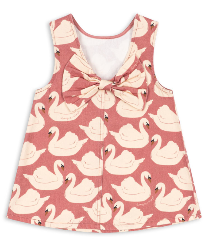 Magot Swan Print Organic Cotton Denim Dress