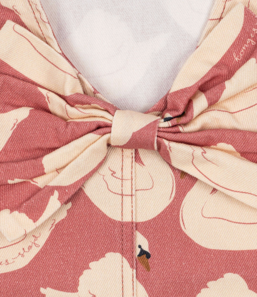 Magot Swan Print Organic Cotton Denim Dress