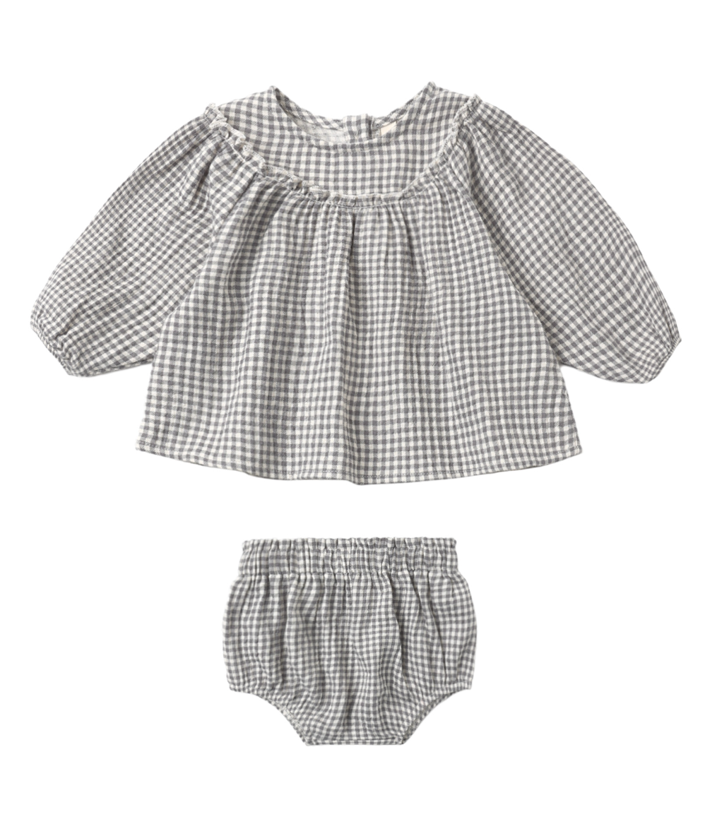 Mia Midnight Gingham Bloomer Set