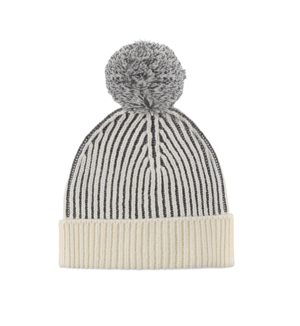 Midnight Stripe Pom Beanie