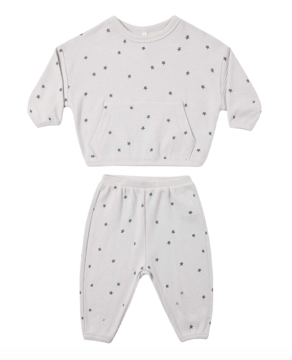 Stars Waffle Sweatshirt Set