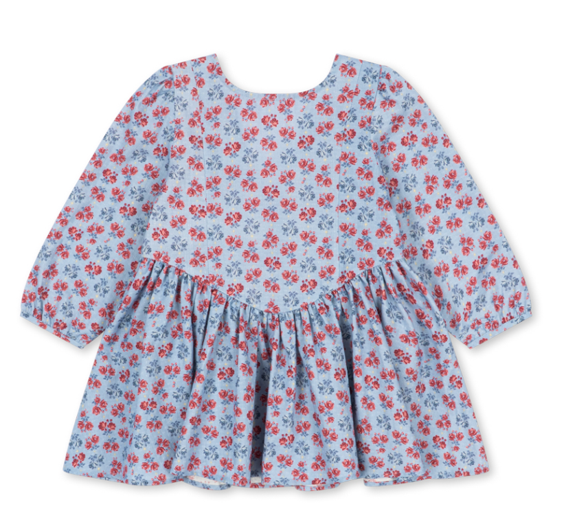 Avi Blue Floral Bow Back Dress