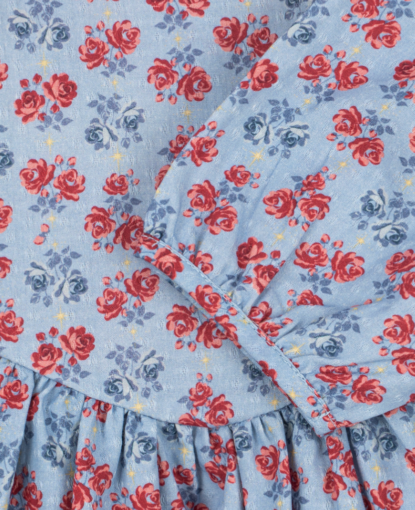 Avi Blue Floral Bow Back Dress