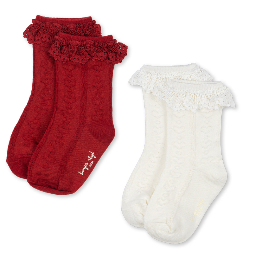 2 Pack Heart Frill Socks