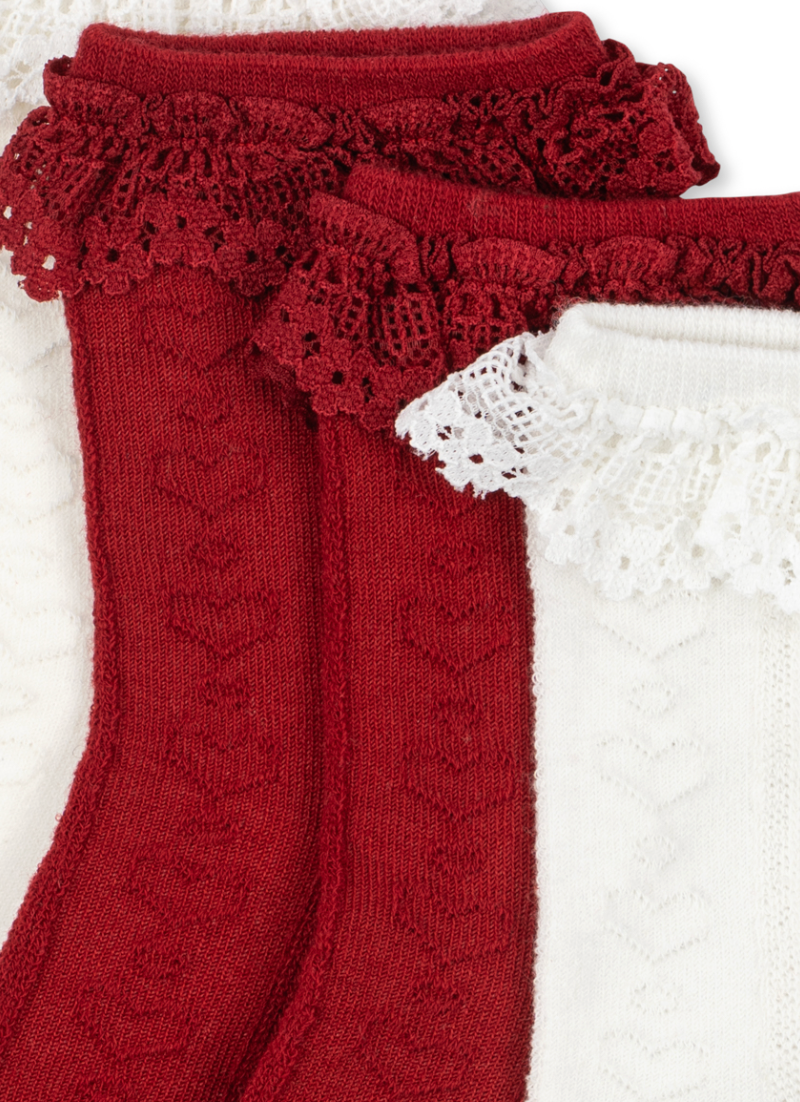 2 Pack Heart Frill Socks