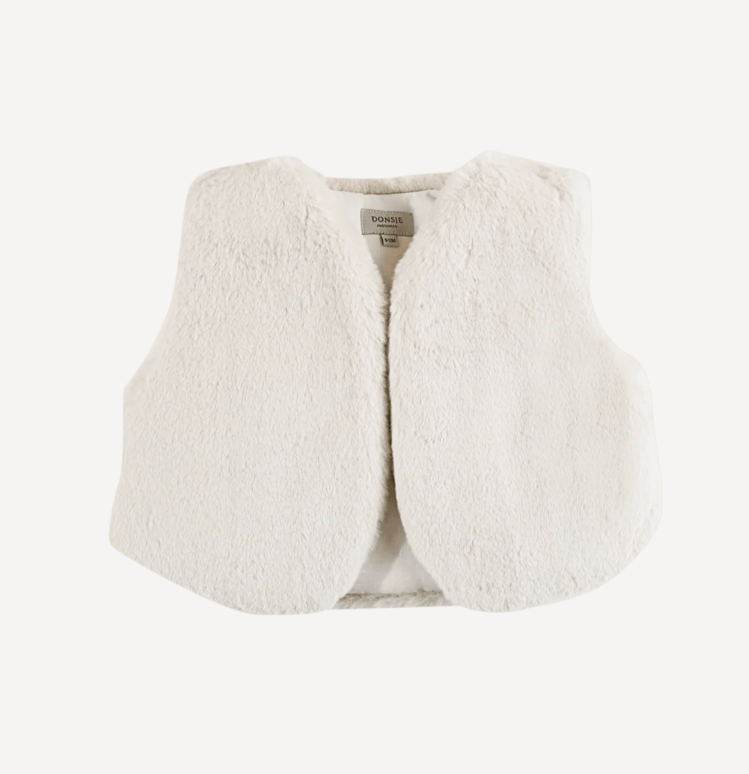 Pimmy Off White Teddy Gilet