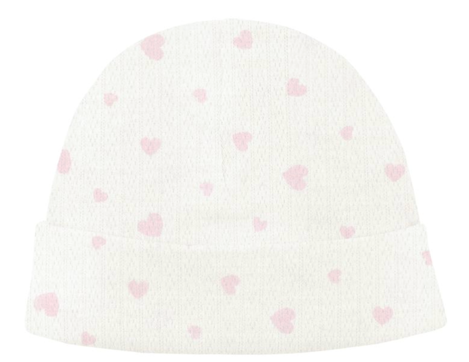 Heart Pointelle Baby Hat