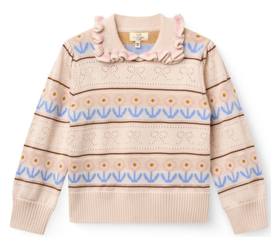 Wool Patterned Pointelle Sweater